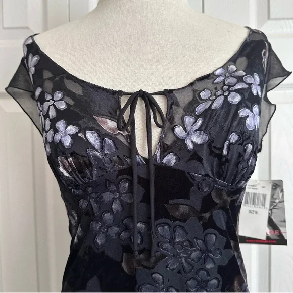 Rampage Vintage Y2K Black Burnout Velvet Dress W/ Original Tags Medium - Picture 5 of 13